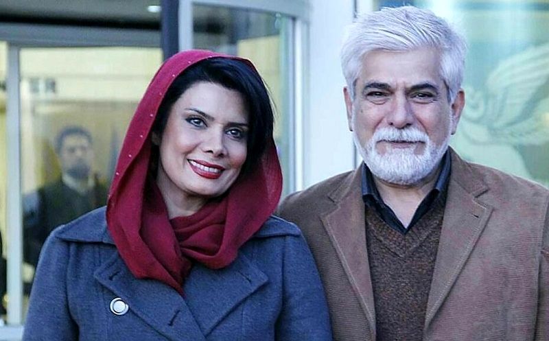 حسین پاکدل و همسرش در پشت صحنه لیلای بی‌مجنون/ عکس