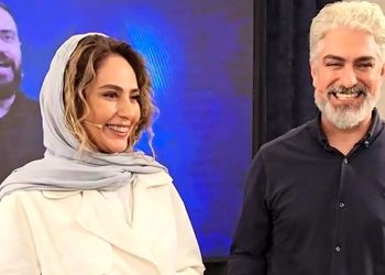 «مهدی پاکدل و رعنا آزادی ور» در پشت صحنه سریال جیران/ عکس